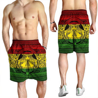 Hawaiian Map Madame Pele Mauna Kea Plumeria Polynesian Men's Shorts Reggae AH - Polynesian Pride