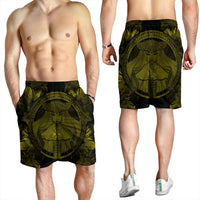 Hawaiian Map Madame Pele Polynesian Men's Shorts Yellow AH - Polynesian Pride