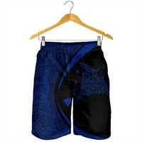 Hawaiian Map Manta Ray Blue Polynesian Men's Shorts - AH - Polynesian Pride