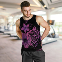 Hawaiian Map Turtle Hibiscus Plumeria Polynesian Tank Top - Pink - AH - Polynesian Pride