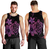 Hawaiian Map Turtle Hibiscus Plumeria Polynesian Tank Top - Pink - AH - Polynesian Pride
