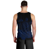 Hawaiian Map Turtle Hibiscus Polynesian Tank Top - Blue - AH - Polynesian Pride