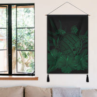 Hawaiian Map Turtle Hibiscus Polynesian Hanging Poster - Green - AH - Polynesian Pride