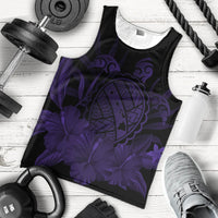 Hawaiian Map Turtle Hibiscus Polynesian Tank Top - Purple - AH - Polynesian Pride