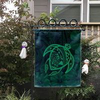 Hawaiian Map Turtle Kanaka Hibiscus Polynesian Flag - Green - AH - Polynesian Pride