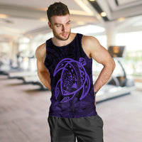 Hawaiian Map Turtle Kanaka Hibiscus Polynesian Tank Top - Purple - AH - Polynesian Pride