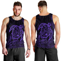 Hawaiian Map Turtle Kanaka Hibiscus Polynesian Tank Top - Purple - AH - Polynesian Pride
