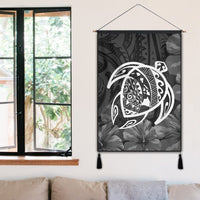 Hawaiian Map Turtle Kanaka Hibiscus Polynesian Hanging Poster - White - AH - Polynesian Pride