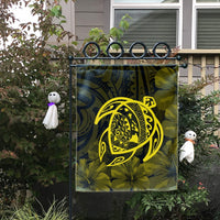 Hawaiian Map Turtle Kanaka Hibiscus Polynesian Flag - Yellow - AH - Polynesian Pride