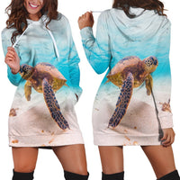 Hawaiian Ocean Picture Hoodie Dress - AH Black - Polynesian Pride