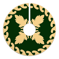 Hawaiian Pattern Flower Beauty Polynesian Tree Skirt - Green Beige - AH - Polynesian Pride