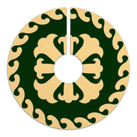 Hawaiian Pattern Lily Polynesian Tree Skirt - Green Beige - AH - Polynesian Pride