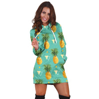 Hawaiian Pineapple Polynesian Hoodie Dress - AH - Polynesian Pride