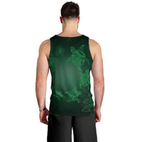 Hawaiian Plumeria Hibiscus Turtle Under Sea Polynesian Tank Top Green AH - Polynesian Pride