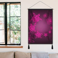 Hawaiian Plumeria Hibiscus Turtle Under Sea Polynesian Hanging Poster Pink AH - Polynesian Pride