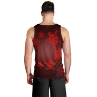 Hawaiian Plumeria Hibiscus Turtle Under Sea Polynesian Tank Top Red AH - Polynesian Pride