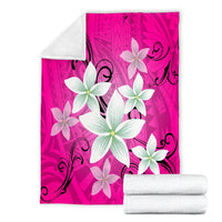 Hawaiian Plumeria Polynesian Premium Blankets - Pink - AH - Polynesian Pride