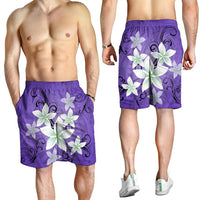 Hawaiian Plumeria Polynesian Men's Shorts - Purple - AH - Polynesian Pride