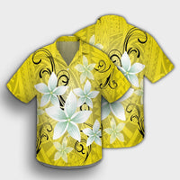 Hawaiian Plumeria Polynesian Hawaiian Shirt - Yellow - AH - Polynesian Pride
