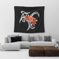 Hawaiian Plumeria Polynesian Orange Tapestry - AH - Polynesian Pride