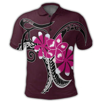 Hawaiian Plumeria Polynesian Pink Polo Shirt - Polynesian Pride