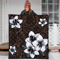 Hawaiian Plumeria Tribe Brown Polynesian Premium Quilts AH - Polynesian Pride