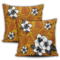 Hawaiian Plumeria Tribe Yellow Red Polynesian Pillow Covers AH - Polynesian Pride