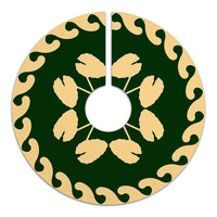 Hawaiian Quilt Pattern Kalo Tree Skirt - Green Beige - AH - Polynesian Pride