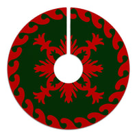 Hawaiian Quilt Pattern Pineaple Nice Tree Skirt - Red Green - AH - Polynesian Pride