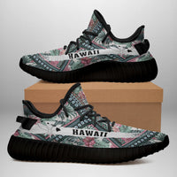 Hawaiian Sneakers YZ Exotic Tropical Flowers In Pastel Colors - Polynesian Pride
