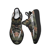 Hawaiian Sneakers YZ Tropical Hibiscus Monstera Leaf - Polynesian Pride
