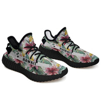 Hawaiian Sneakers YZ Tropical Palm Leaf White Black - Polynesian Pride