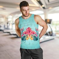 Hawaiian Tropical Strelitzia Hibiscus Plumeria Centre Tank Top - AH - Polynesian Pride