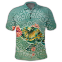 Hawaiian Turtle and Hibiscus Polynesian Polo Shirt - Polynesian Pride