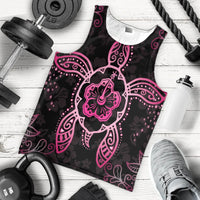 Hawaiian Turtle And Hibiscus Polynesian Tank Top Pink - AH - Polynesian Pride