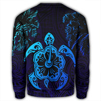 Hawaiian Turtle Hibiscus Coconut Tree Polynesian Sweatshirt AH - Polynesian Pride