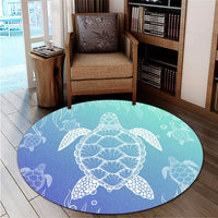 Hawaiian Turtle In The Sea Polynesian Round Carpet - AH - Polynesian Pride