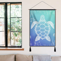 Hawaiian Turtle In The Sea Polynesian Hanging Poster - AH - Polynesian Pride