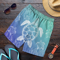 Hawaiian Turtle In The Sea Polynesian Men's Shorts - AH Art - Polynesian Pride