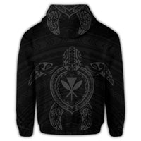 Hawaiian Turtle Kanaka Polynesian Hoodie Gray - Polynesian Pride