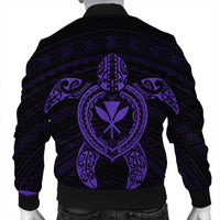 Hawaiian Turtle Kanaka Polynesian Bomber Jacket - Purple - AH - Polynesian Pride
