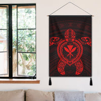 Hawaiian Turtle Kanaka Polynesian Hanging Poster - Red - AH - Polynesian Pride