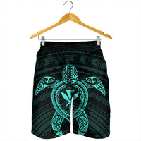 Hawaiian Turtle Kanaka Polynesian Men's Shorts - Turquoise - AH - Polynesian Pride
