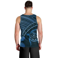 Hawaiian Turtle Plumeria Kakau Polynesian Quilt Tank Top Neo Blue AH - Polynesian Pride