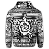 Hawaiian Turtle Polyensian Tribal Hoodie White - Polynesian Pride