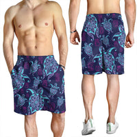 Hawaiian Turtle Polynesian Neon Men's Shorts - AH - Polynesian Pride