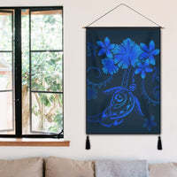 Hawaiian Turtles Hibiscus Plumeria Polynesian Hanging Poster - Blue - AH - Polynesian Pride