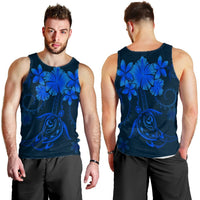 Hawaiian Turtles Hibiscus Plumeria Polynesian Tank Top - Blue - AH - Polynesian Pride