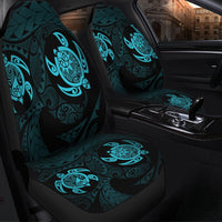 Hawaiian Two Turtle Polynesian Car Seat Covers Blue AH - Polynesian Pride