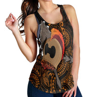 Hawaiian Warrior Helmet Kanaka Polynesian Racerback Tank - AH - Polynesian Pride